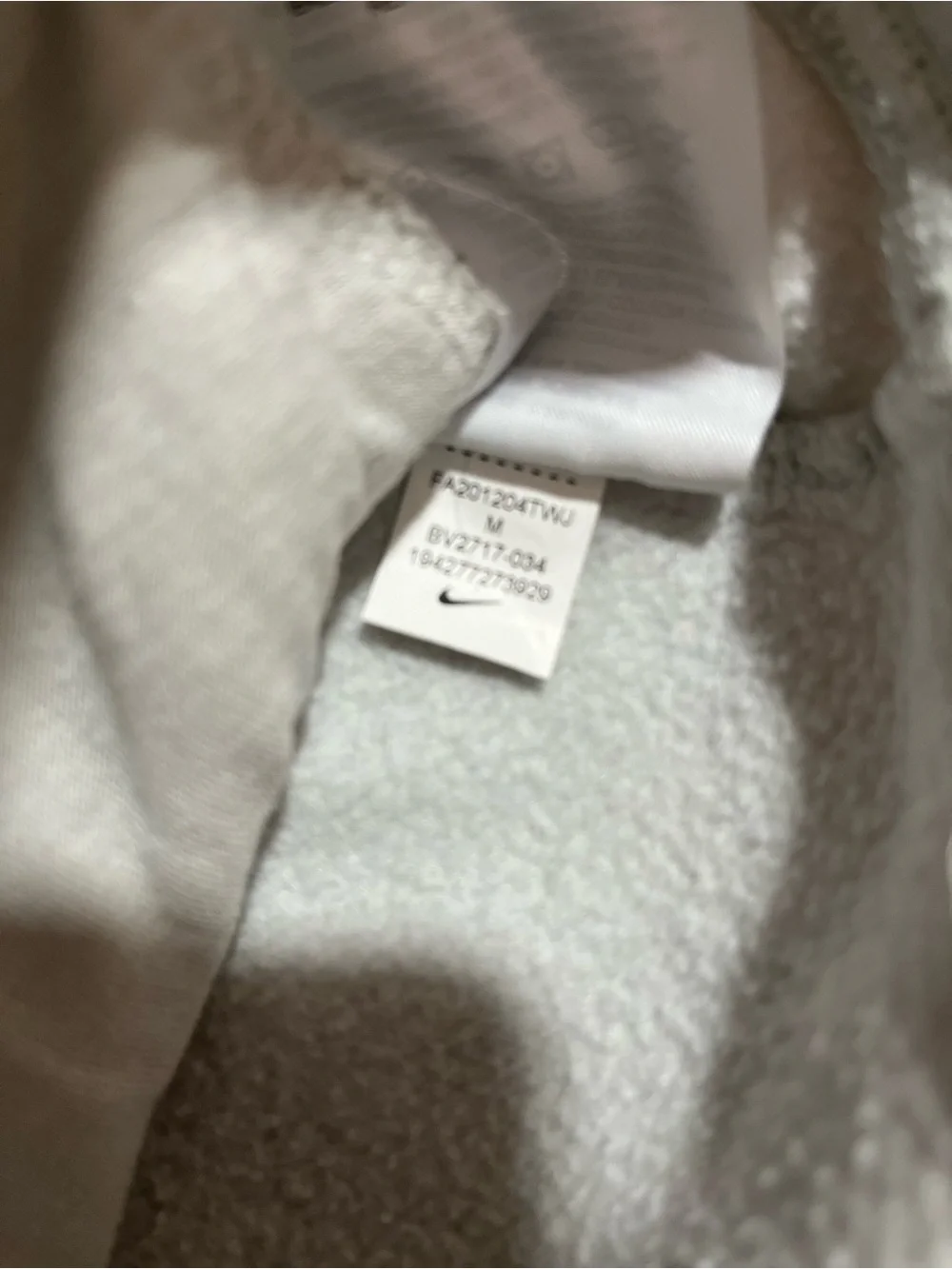 Nike Light Gray Hoodie with Blue Logo - Kids
